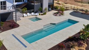12m lap pool in a sandstone shimmer finish