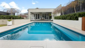 Brampton 8.2m x 4.4m inground fibreglass pool in a royal jade finish