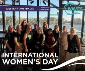 Barrier Reef Pools Perth General Manager Gina Nicholson and team at SPASA WAVES International Women’s Day event 2026